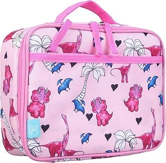 Wildkin JumpOff Jo Insulated Lunch Box – Durable, Reusable for Kids – Pink Dino
