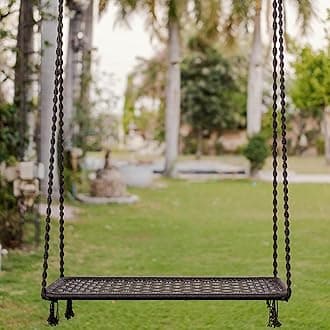 Patiofy Adult Jhula - 2 Seater Swing Chair/Hammock For Balcony/Living Room - Polyester, Brown