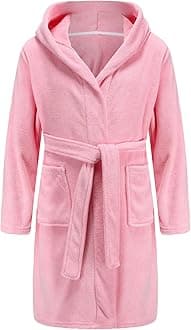 Boys Girls Bathrobe Soft Towel Hooded Robe Terry Cloth Cotton Bathrobe