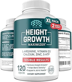BIOTEQUELAB Height Growth Maximizer, Calcium, Vitamin D3 and Zinc Blend Pills, Bone Growth Supplement for Kids and Teens, Bone Strength, Density Support, GMO-Free, Gluten-Free, Made in USA, 120 Caps