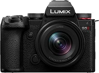 DC-S5M2NE Full Frame Mirrorless Camera, 4K 60p and 6K 30p, Hybrid Phase AF with 779 Fields, Active is, OLED Viewfinder, Flexible Monitor, Wi-Fi, with S-R1840E 18-40mm Lens, Black