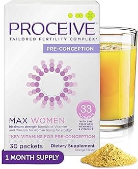 Max Tailored Fertility Supplement for Women, Pre Conception Vitamins, Minerals, and Amino Acids with Vitamin D, Zinc, Myo Inositol, and Folate, 30 Vegan Drink Mix Packets, Orange Flavor