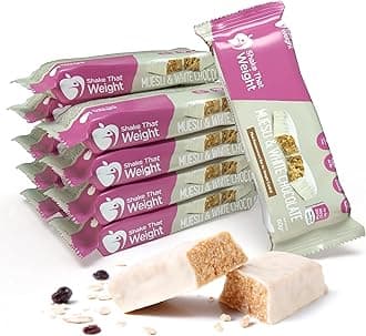 Shake That Weight Muesli & White Choc Meal Bars - 10 Meals, 15g Protein, Gluten-Free, Low Calorie Meal Replacement Bars for Weight Loss, High Fibre, Vegetarian