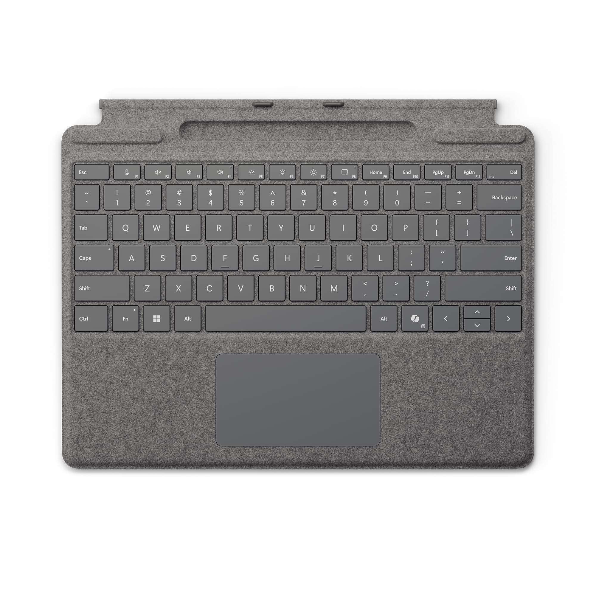 Surface Pro Keyboard for Surface Pro Copilot+ (11th Edition), Pro 9 and 8 with Pen Storage, Alcantara Material, Platinum