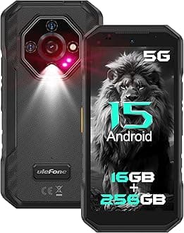 Armor X32 Pro 5G Rugged Phone, MTK Dimensity 6300, 16+256GB, Android 15, Widevine L1, 64MP/25MP Night Vision, Dedicated Glare Flashlight, 5G WiFi Hotspot, 5.65” 90Hz, 5500mAh, NFC/GPS - Black