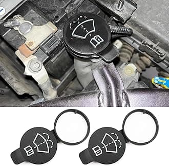 Car Windshield Wiper Washer Fluid Reservoir Tank Bottle Cap Replacement Cap, Compatible with Camaro Silverado Cruze, OEM#12767700、13227300、12788573、19172571 Replacement (2 PCS)