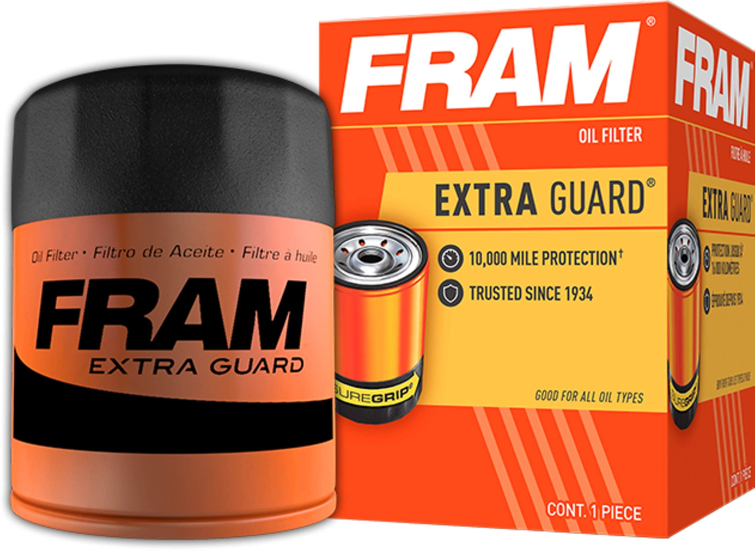 Extra Guard PH3980 10K Mile Change Automotive Replacement Interval Spin-On Engine Oil Filter for Select Vehicle Model Years, Vehicle Engine Protection Oil Filter for Everyday Drivers