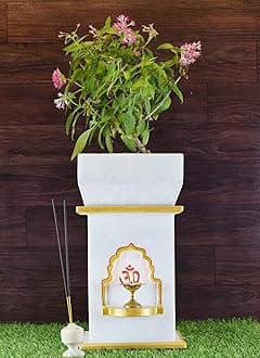 Marble Tulsi Pot | Tulsi Planter | Gardening Tulsi Planter | White Marble - 14 x 7 x 7 Inch, Approx. [HxLxW]