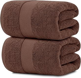 White ClassicLuxury Bath Sheet Towels Extra Large | Highly Absorbent Hotel spa Collection Bathroom Towel | 35x70 Inch | 2 Pack (Brown)