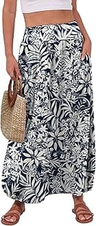 ANRABESS Women's Maxi Skirt Summer Trendy High Waisted Boho Flowy Long Skirts 2026 Spring Fashion Beach Vacation Clothes