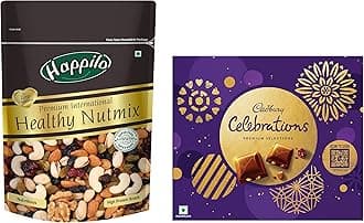 Cadbury Celebrations Premium Selections Chocolates Gift Pack 268 g & Happilo Premium International Healthy Nutmix 200g