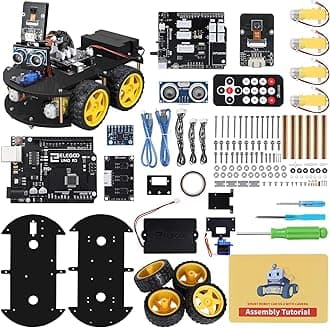 UNO R3 Project Smart Robot Car Kit V4 with UNO R3, Line Tracking Module, Ultrasonic Sensor, IR Remote Control etc. Intelligent and Educational Toy Robotic Kit for Arduino Learner
