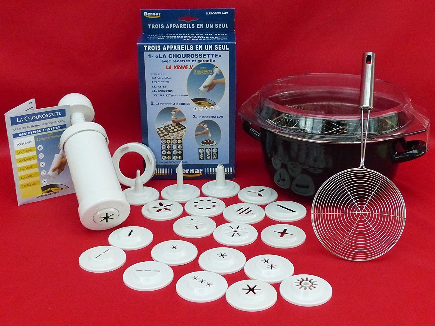 Churro Maker - 21 Bits with Deep Fryer and Skimmer/Spider, Everything You Need to Get Started Making Delicious Churros