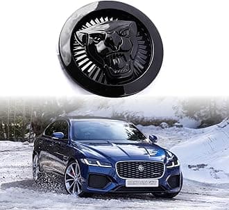 ARKOSKNIGHT Emblem Compatible with Jagvar XE XF XJ F-Type F-PACE Front Center Grille Emblem 3.38inch Car Badge Emblem Leopard Jagvar Accessories(Front Emblem Black)