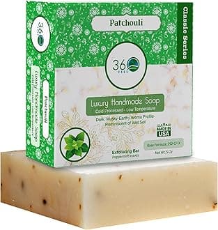 Patchouli Soap - Made in the USA - Castile Handmade, All Natural, Cold Processed - Infused with Patchouli for Relaxation and Gentle Cleanse - Rich Moisturizing Lather - 5 oz