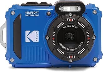 PIXPRO WPZ2 Rugged Waterproof Shockproof Dustproof WiFi Digital Camera 16MP 4X Optical Zoom 1080P Full HD Video Vlogging Camera 2.7" LCD (Blue)
