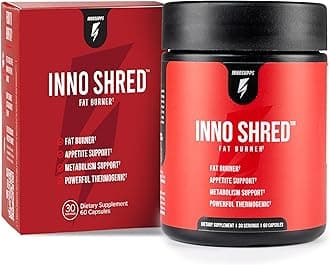 Inno Shred Thermogenic Fat Burner for Men & Women - Appetite Suppressant, Energy & Metabolism Support with Capsimax, Paradoxine, Green Tea Extract - 60 Capsules, 30 Servings