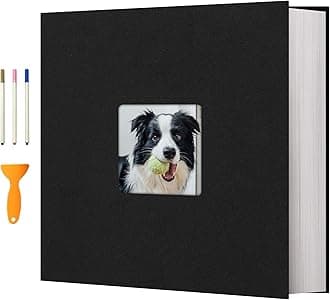 Vienrose Photo Album Self Adhesive 13x12.6 for 600 Photos Linen Scrapbook 120 Pages