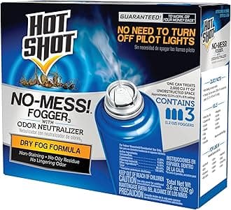 No-Mess! Fogger With Odor Neutralizer 3 Count-1.2 Ounce Cans, Kills Hidden Bugs, No Need To Turn Off Pilot Lights