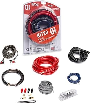 BOSS Audio Systems KIT20 0 Gauge Amplifier Installation Wiring Kit - A Car Amplifier Wiring Kit Helps You Make Connections and Brings Power to Your Radio, Subwoofers and Speakers