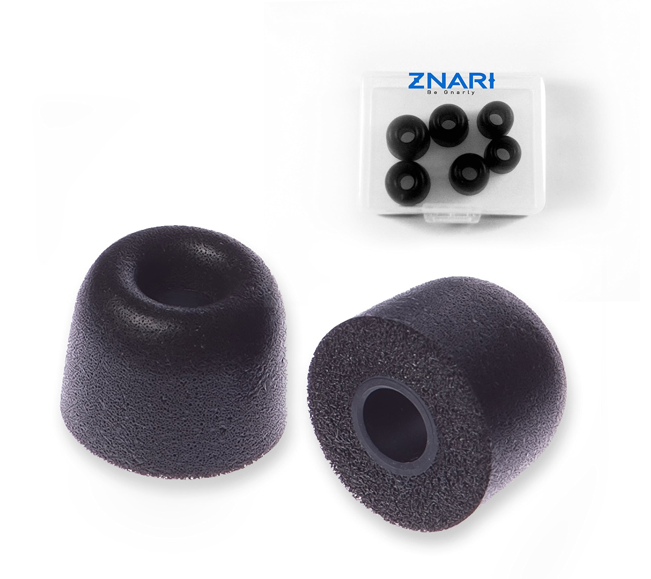 Jaybird Earphone Earbud Foam Tips with Protective Case - BlueBuds X, X2-3 Pairs 6 Pieces - Large Medium Small Starter Set Black