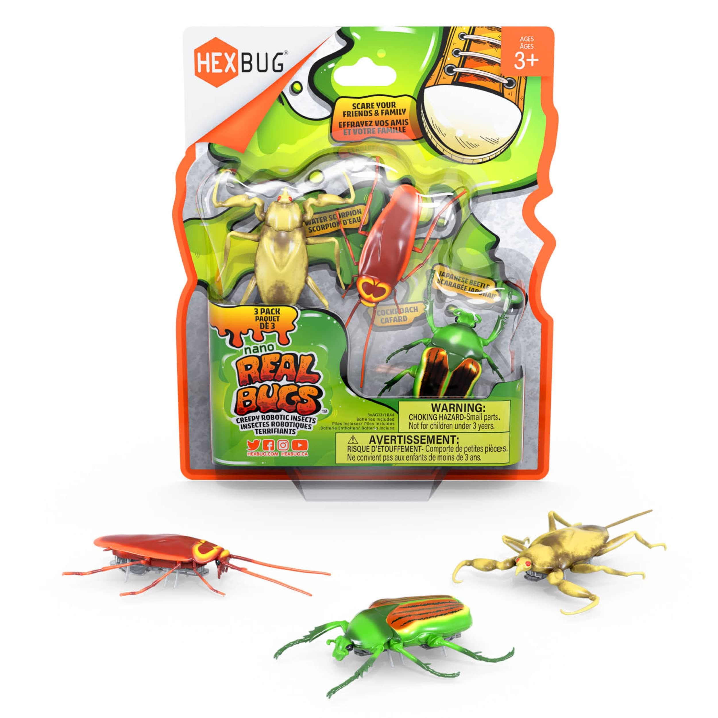 Hexbug Nano Real Bugs 477-7801 501094 3-Pack Joke Items, Insect Imitation, Crawling Fun, from 3 Years