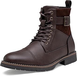 Vostey Men's Boots Boots for Men Casual Boots Motorcycle Combat Ankle Dress Boots Mens