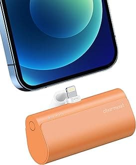 Charmast Small Portable Charger 5000mAh, Ultra-Compact 20W PD Fast Charging Power Bank Mini Battery Pack Compatible with iPhone 14 Pro Max/13 Pro Max/12 Pro Max/11/XR/X/8/7/6,More(Orange)