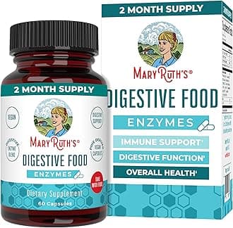 MaryRuth Organics Digestive Enzymes | Up to 2 Month Supply | Vegan Digestive Health Aid and Gut Health Enzyme Complex | Over 12 Enzymes | Vitamins B6 & B12