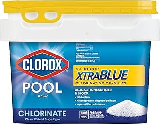Clorox® Pool&Spa All in One XtraBlue Chlorinating Granules, Dual Action Sanitizer & Shock, Kills Bacteria (27 LB)