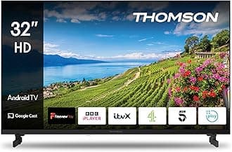 Thomson 32 Zoll (80 cm) LED HD Smart Android TV, Google Assistant, Wi-Fi, Dolby Digital, Bluetooth, Triple-Tuner (Cable/Satellite/Antenna), HDMI, CI+, A+ Panel- 32HA2S14UK [Energy Class E]