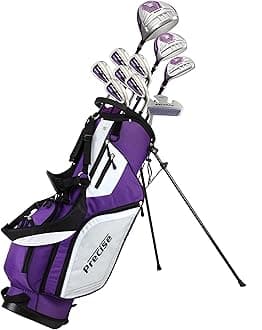 Precise M5 Ladies Complete Left & Right Handed Golf Club Set | Complete Regular & Petite Womens Golf Clubs Set | with 3 HC's, Lightweight Shafts & Spacious Stand Bag w/Pockets & Dual Carrying Straps