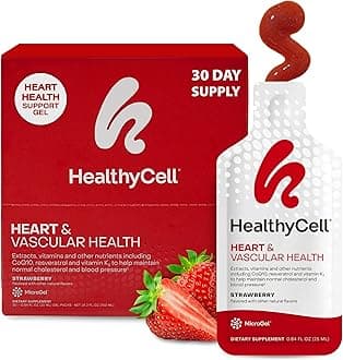 Healthycell Heart & Vascular Health - Heart Health Supplement with Resveratrol, Beet Powder, CoQ10, Omega-3 - Support Healthy Blood Pressure and Cholesterol Levels - Maximum Absorption - 30 Gel Packs