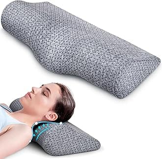 Demelon Cervical Neck Pillows for Pain Relief Sleeping, High-Density Memory Foam Pillow Neck for Bolster Support and Shoulder Relaxer, Decompression Devices Orthopedic Roll Pillow for Bed Office