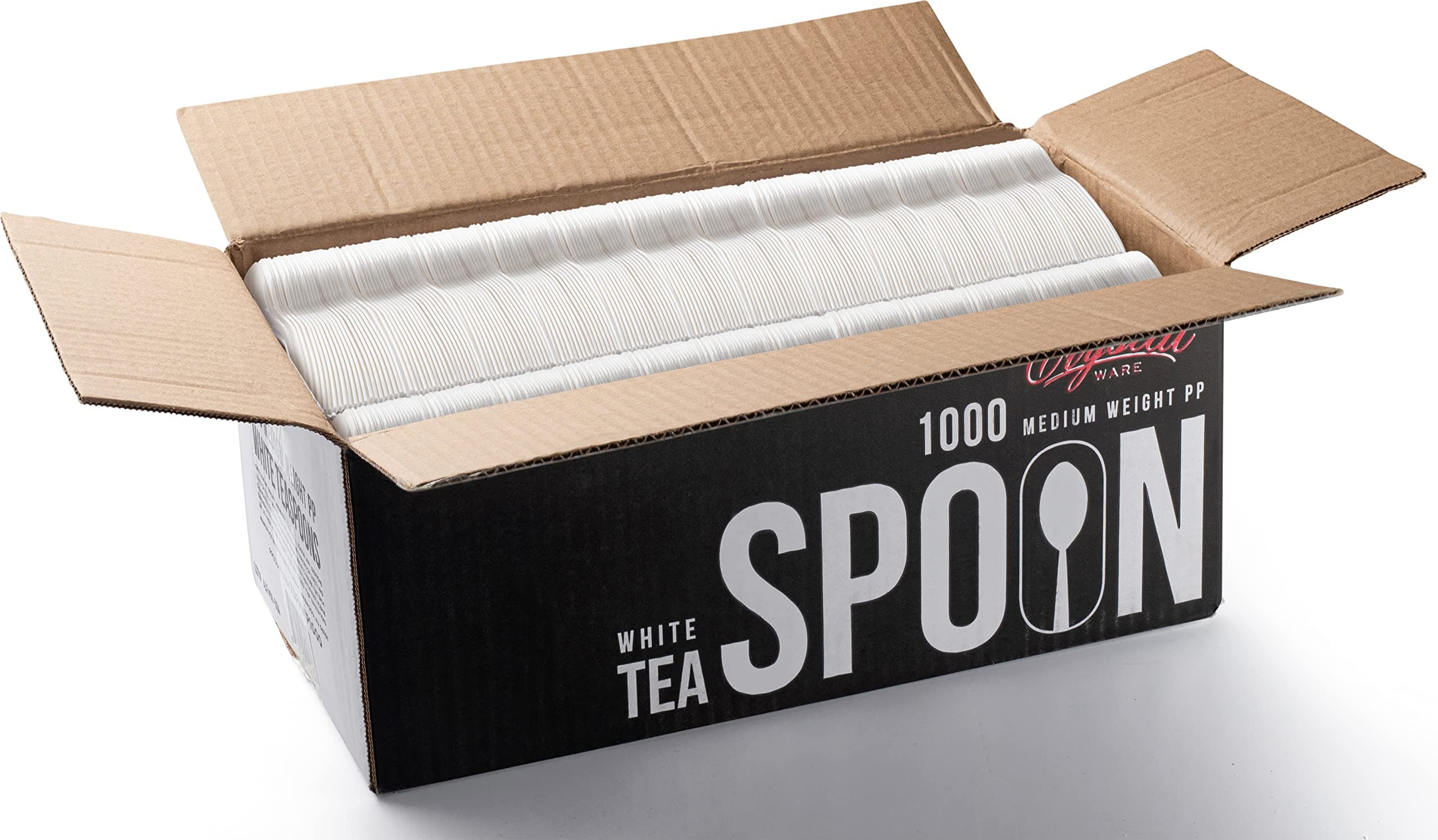 Plastic Spoons, Medium Weight White PP Cutlery, Disposable Tea spoons [1000] Per Case