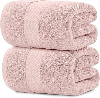 Luxury Soft Bath Sheet Towels - 700 GSM Cotton Luxury Bath Towels Extra Large 89x178 cm, Absorbent and Quick Dry, Hotel Quality Extra Large Bath Towels Oversized, Pink, 2 Pack