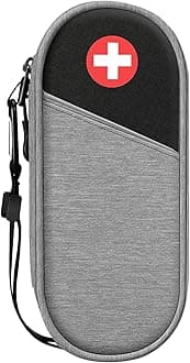 SITHON EpiPen Medical Carrying Case Insulated, Travel Medication Organizer Bag Emergency Medical Pouch Holds 2 EpiPens, Asthma Inhaler, Anti-Histamine, Auvi-Q, Allergy Medicine Essentials,