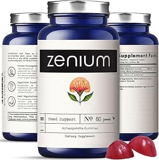 - Zenium - Ashwagandha High Potency Gummies of KSM 66 | Mango Flavored | Relieve, Tension, Worry, Nervousness, & Irritability | Calm The Mind & Body | Ayurvedic | Natural Relief Supplement | 60 Count