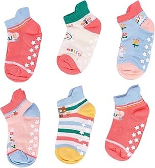 Girls Clubs Cotton Anti Slip Grip Socks for Kids Boys & Girls (Assorted Random Designs)