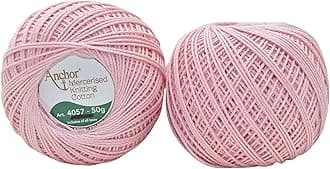 HUNNY- BUNCH® Premium Anchor Mercerised Knitting Crochet Cotton Thread Yarn Balls for Knitting, Weaving, Embroidery, DIY and Craft Making (Art. 4057) 50G - Pack of 1 (49)