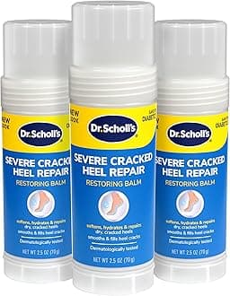 Dr. Scholl's Severe Cracked Heel Repair Restoring Balm 2.5oz, with 25% Urea for Dry, Cracked Feet, Heals and Moisturizes for Healthy Feet, Epsom Salt Soothes, Safe for Diabetics, 3-pack