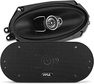Pyle 3-Way Universal Car Stereo Speakers - 300W 4" x 10" Triaxial Loud Pro Audio Car Speaker Universal OEM Quick Replacement Component Speaker Vehicle Door/Side Panel Mount Compatible, PL410BK (Pair)