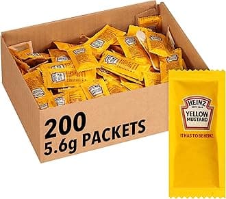 Heinz Mild Mustard Single Serve Packet (0.2 oz Packets, Pack of 200)