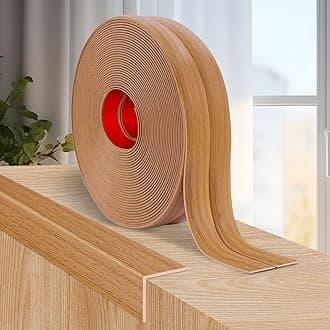 Flexible Wall Corner Protector Moulding Trim Peel and Stick Wall Corner Guards Edge Protector Self Adhesive Molding Trim Strip for Edge Ceiling (Light Brown Wood Grain, 1.6 in x 20 Ft)