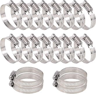 Glarks 20Pcs 304 Stainless Steel Adjustable 33-57MM Range Worm Gear Hose Clamps Assortment Kit, Fuel Line Clamp for Water Pipe, Plumbing, Automotive and Mechanical Application (33-57MM)