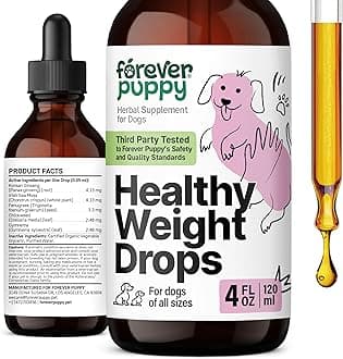 Forever Puppy Weight Management Drops for Dogs - Dog Food Supplement w/Irish Sea Moss, Ginseng & Fenugreek Nutrient Blend - Energy Support for All Breeds & Sizes - 4 fl oz