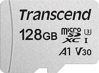 Transcend USD300S 128GB microSDXC U3 V30 A1 Memory Card with Adapter, for 4K Video, GoPro, Drones & Cameras TS128GUSD300S-A