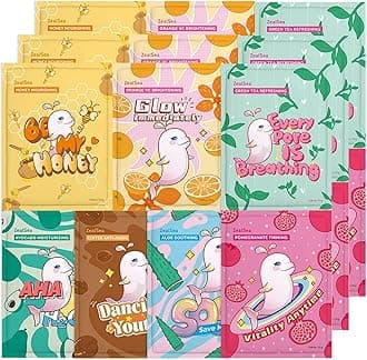 Sheet Mask Face Mask Skin Care (Pack of 21) Beauty Facial Mask Kids Spa Face Mask Birthday Party gifts Women, kids Girls Skincare - Hydrate, Brighten, Moisturize,Soothe for All Skin Types