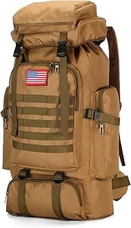 King'sGuard 70L Camping Hiking Backpack for Men Women Large Military Tactical Backpack Molle Rucksack Backpack for Outdoor