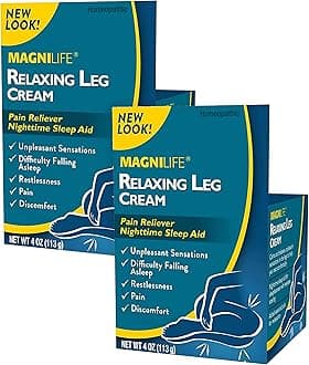 Relaxing Leg Cream, Restless Legs, Deep Penetrating Topical for Pain, Naturally Soothe Cramping, Discomfort, and Tossing with Lavender and Magnesium - 2 Packs of 4oz